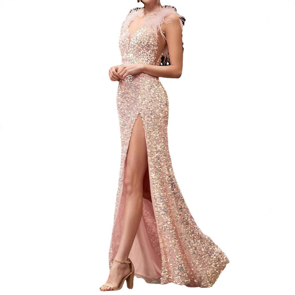 Damen Festliches Cocktailkleid mit Pailletten EB