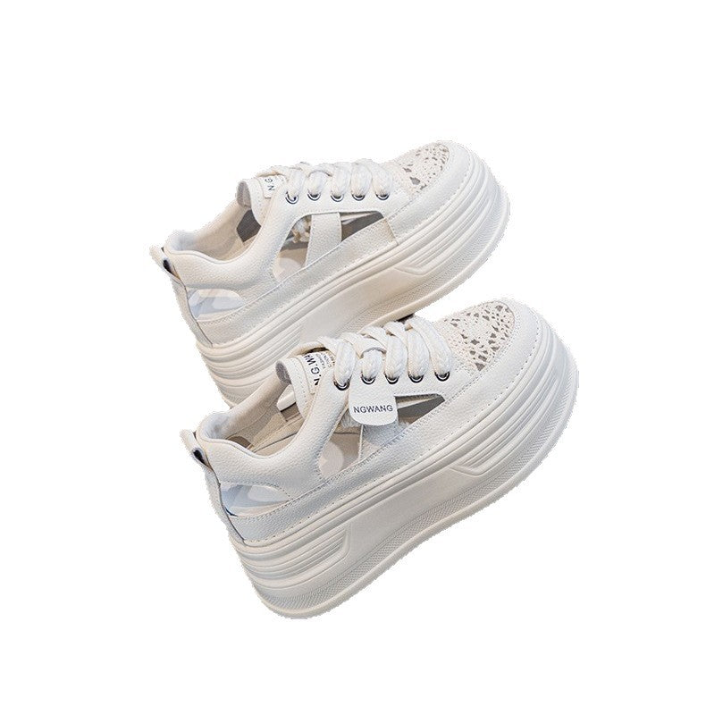 Damen Sneaker mit modischem Spitzen-Design und bequemer Sohle EB