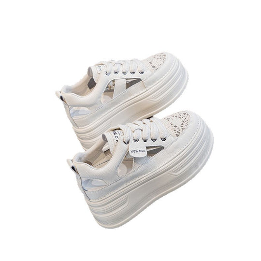 Damen Sneaker mit modischem Spitzen-Design und bequemer Sohle EB