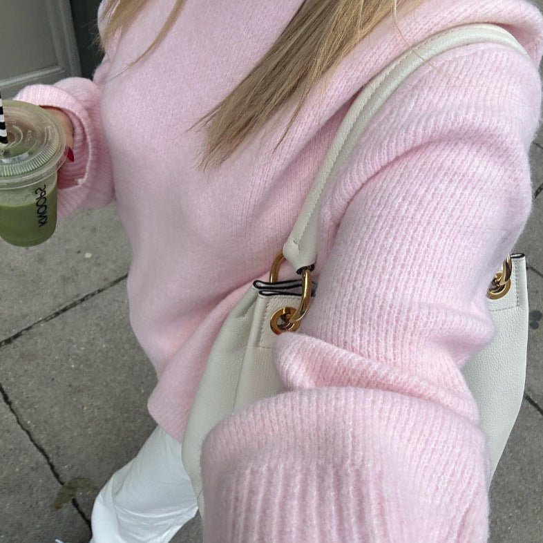 Damen lässiger Oversized Pullover aus hochwertiger Baumwolle EB