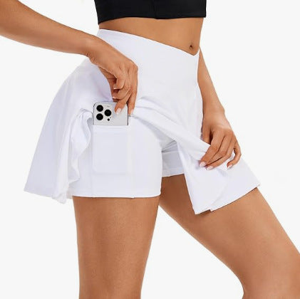 Damen Sportrock mit eingearbeiteten Shorts und praktischen Taschen EB