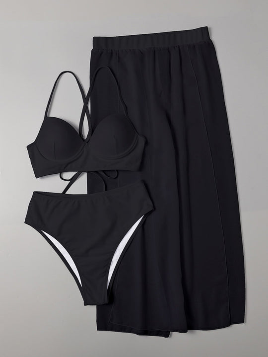 Damen Bikiniset mit schwingendem Maxirock EB