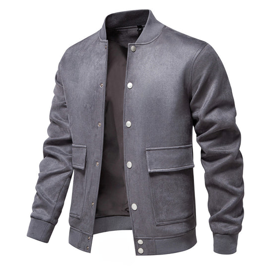 Herren leichter Kunstleder-Jacke mit praktischen Taschen EB