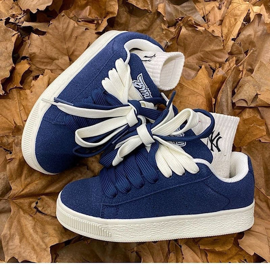 Damen Sneakers im Retro-Stil mit gepolsterter Zunge und atmungsaktivem Obermaterial EB