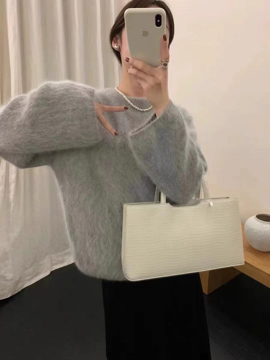 Damen kuscheliger Pullover mit Boxy-Schnitt EB