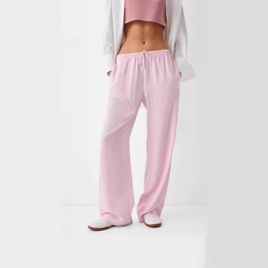 Damen lässige Freizeithose mit Gürtel EB