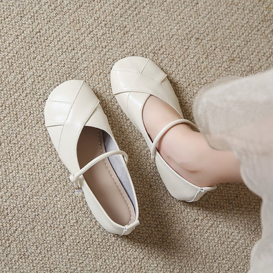 Damen Ballerinas mit dekorativem Riemen EB