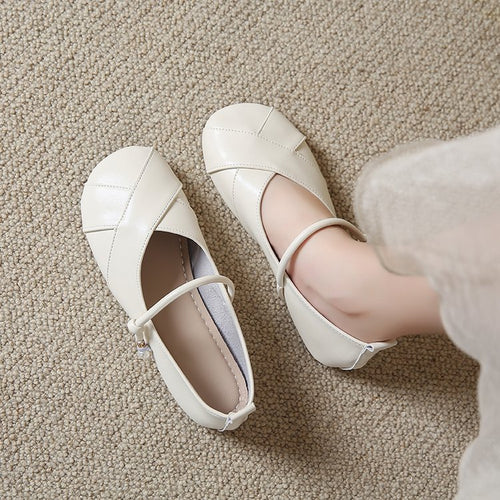 Damen Ballerinas mit dekorativem Riemen EB