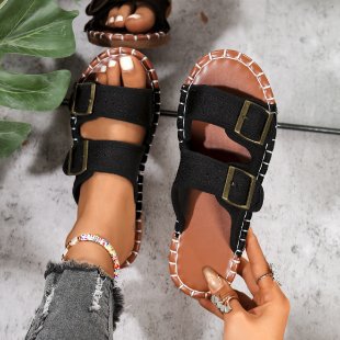 Damen offene Riemchensandalen mit verstellbaren Schnallen EB