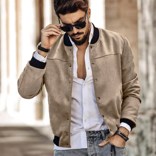 Herren modische Bomberjacke mit praktischen Taschen und elastischen Bündchen EB