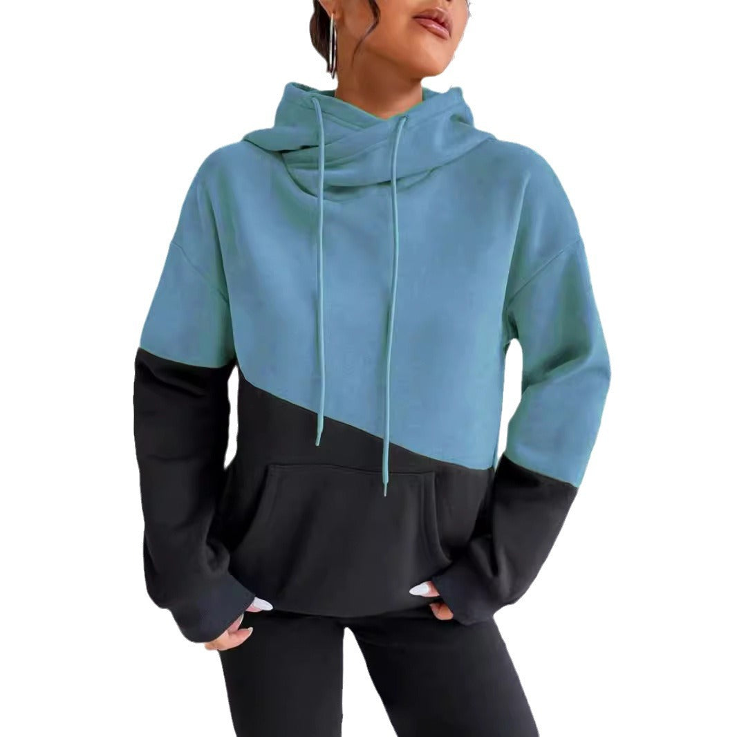 Damen Hoodie mit hochgeschlossenem Kragen EB