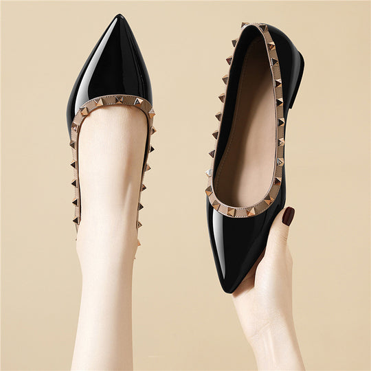 Damen elegante spitze Ballerinas mit Nieten EB