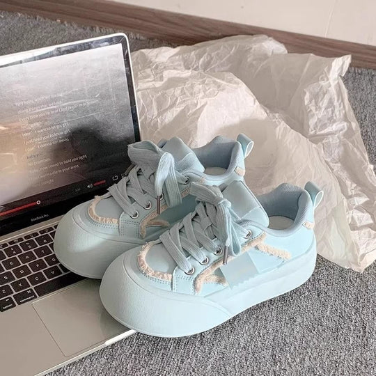Damen Modische Plateausneaker mit lässigem Design und komfortabler Dämpfung EB