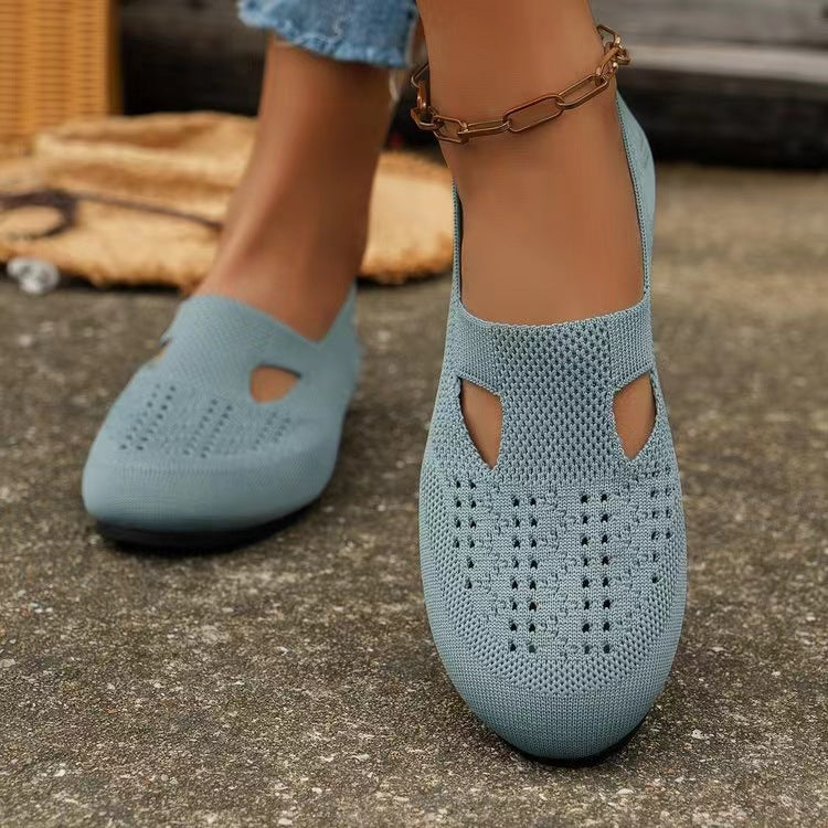 Damen atmungsaktive Filzschuhe mit offenem Design EB
