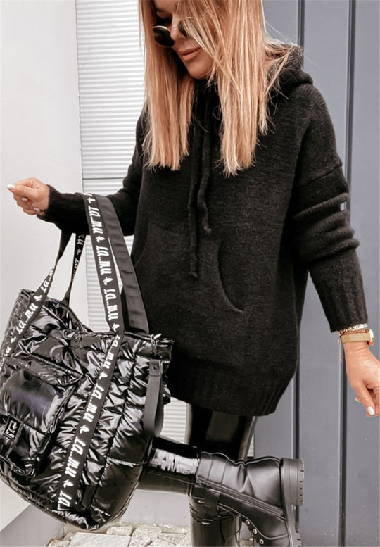 Damen Sweatshirt mit Kapuze und Kängurutasche EB