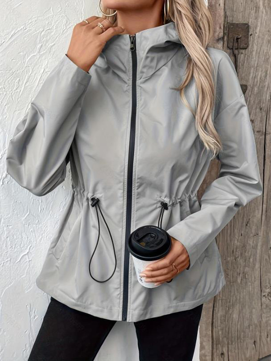Damen knielange Funktionsjacke mit verstellbarem Bund EB