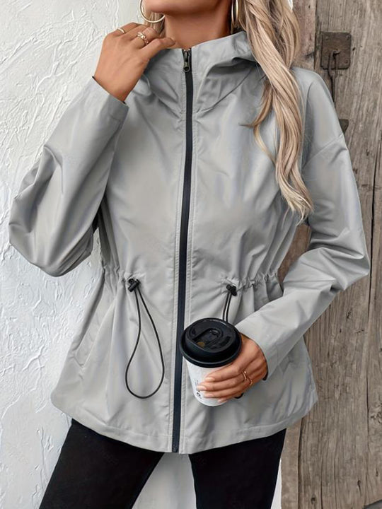 Damen knielange Funktionsjacke mit verstellbarem Bund EB