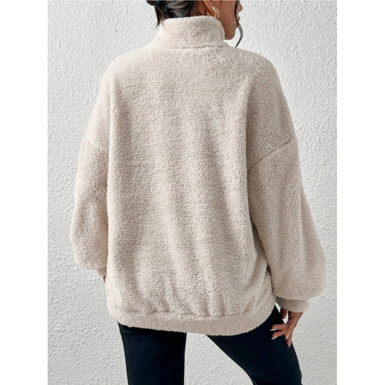 Damen Fleece-Pullover mit hohem Kragen EB