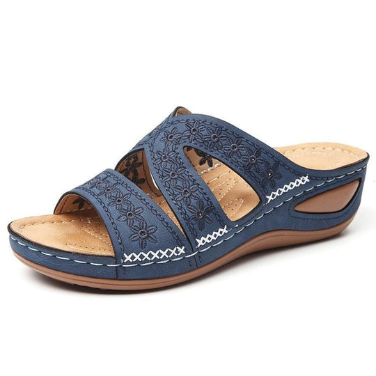 Damen Bequeme Clogs mit floralem Design und ergonomischer Sohle EB