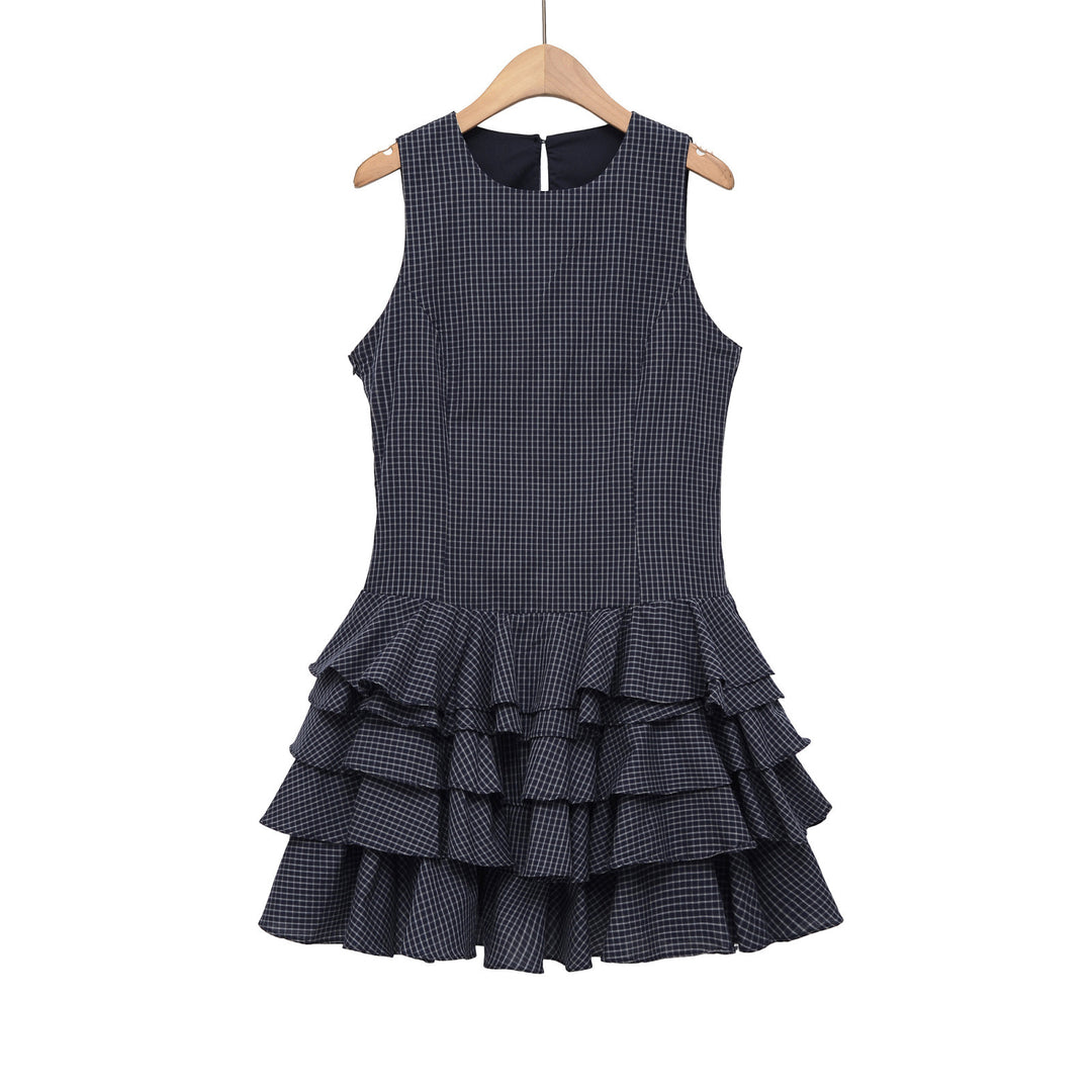 Damen Raffiniertes Sommerkleid mit voluminösem Rüschensaum und elegantem Muster EB