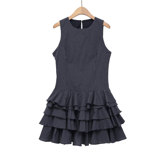 Damen Raffiniertes Sommerkleid mit voluminösem Rüschensaum und elegantem Muster EB