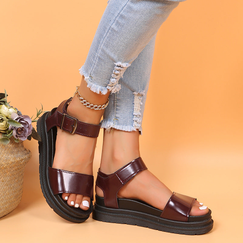 Damen Komfortable Plateausandalen EB