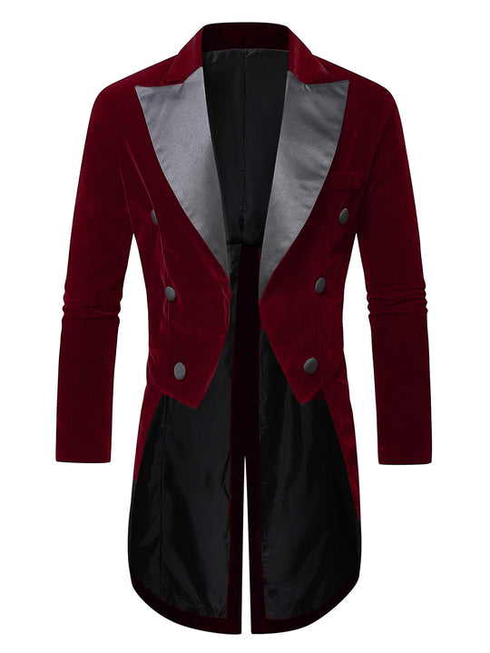 Herren eleganter Samtblazer mit modernem Schnitt und glänzenden Details EB