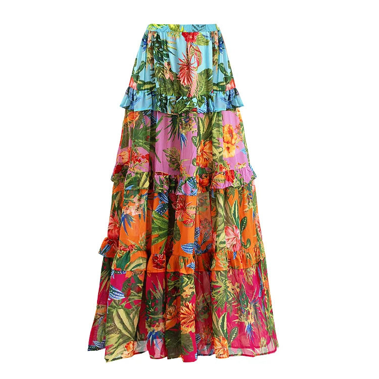 Damen Einteiler Badeanzug mit floralem Muster und Rüschendetails EB