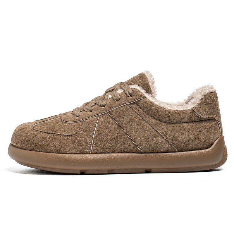 Damen bequeme und stilvolle Halbschuhe mit Futter aus Kunstfell EB