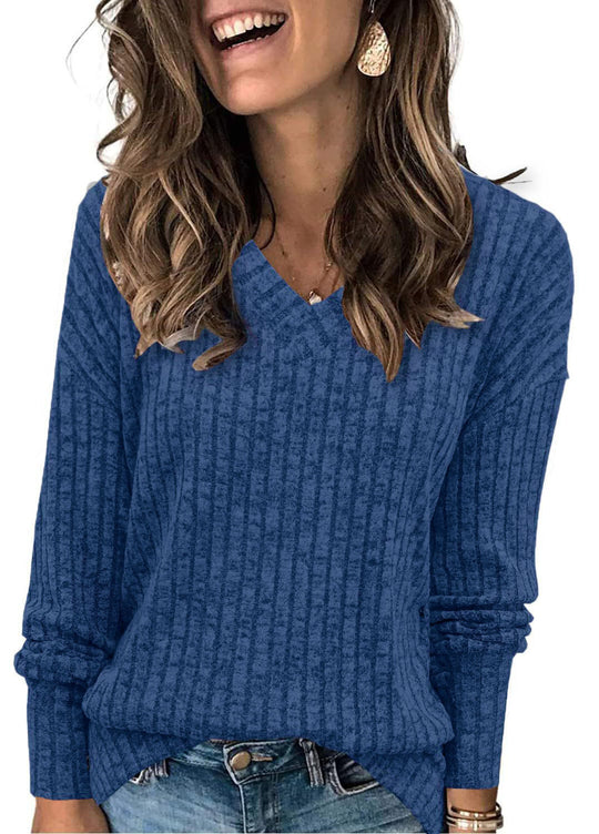 Damen eleganter V-Ausschnitt Pullover EB