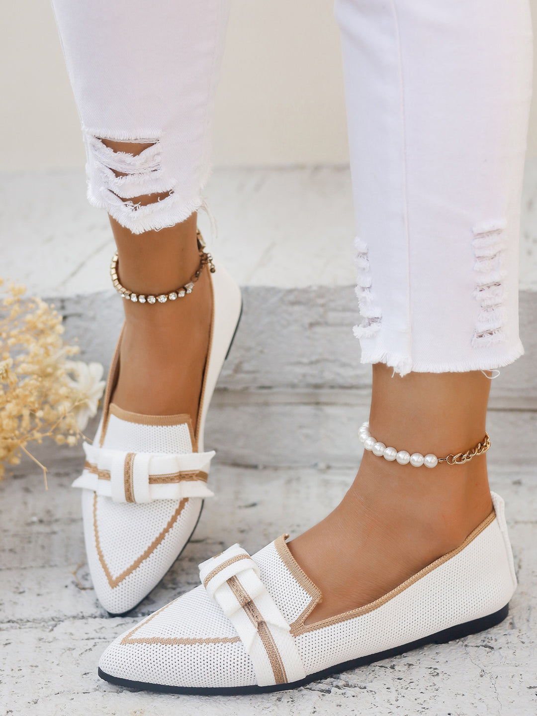Damen Ballerinas mit eleganter Schleifenapplikation und atmungsaktivem Obermaterial EB