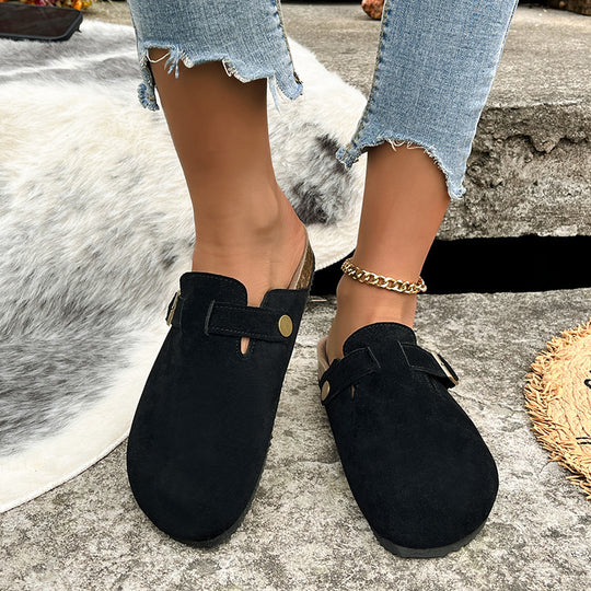 Damen Komfortable Clogs mit Schickem Riemen EB