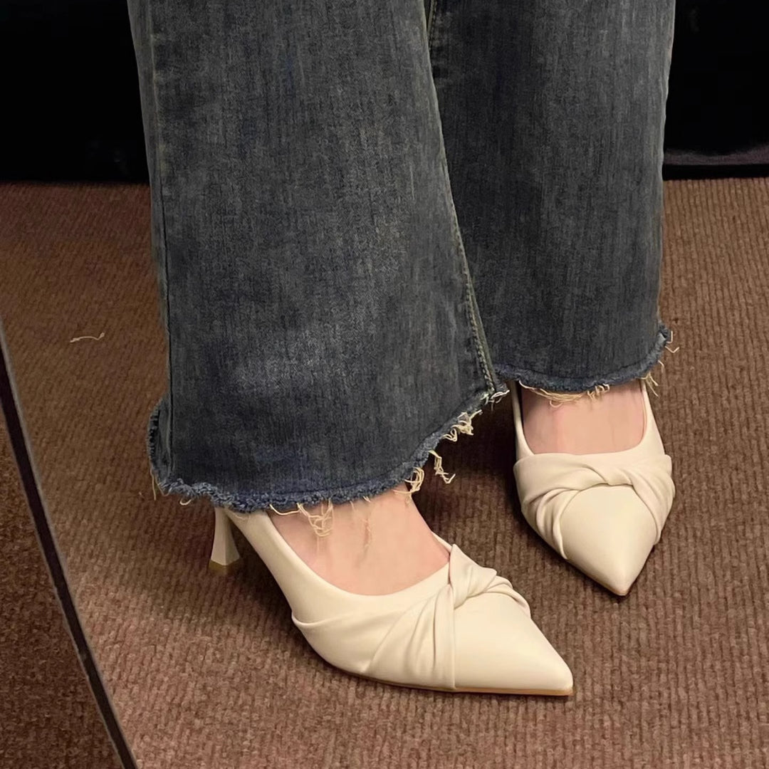 Damen Elegante Pumps mit dekorativem Knoten-Design EB