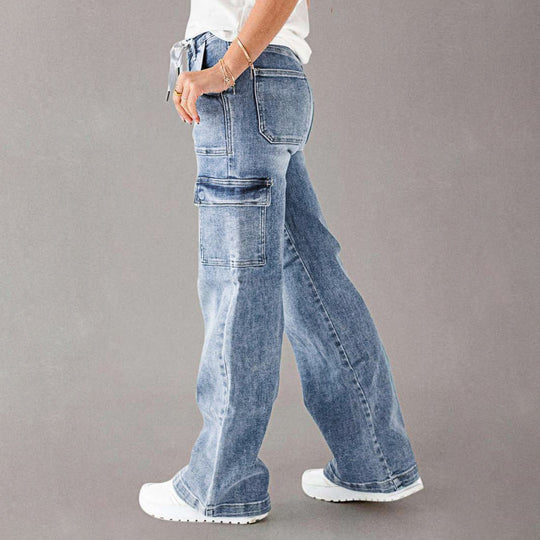 Damen Cargo-Jeans mit lässigem Schnitt und praktischen Taschen EB