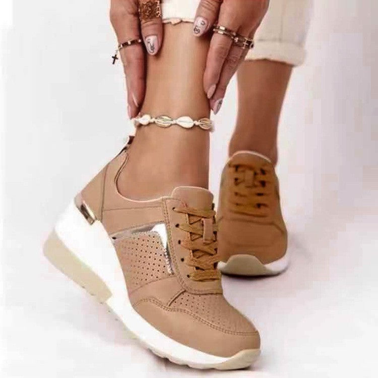 Damen atmungsaktive Sneakers mit perforierten Details und komfortablem Fußbett EB