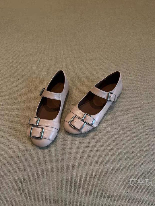 Damen elegante Mokassins mit modischem Schnallen-Detail EB