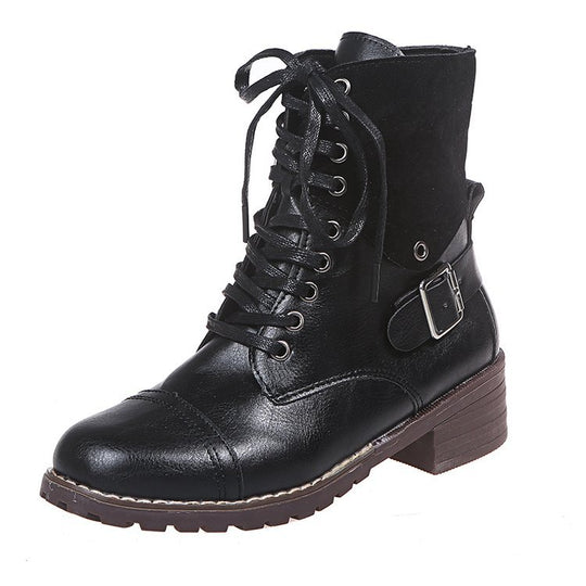 Damen Schnürstiefel mit modischen Akzenten und stabiler Profilsohle EB