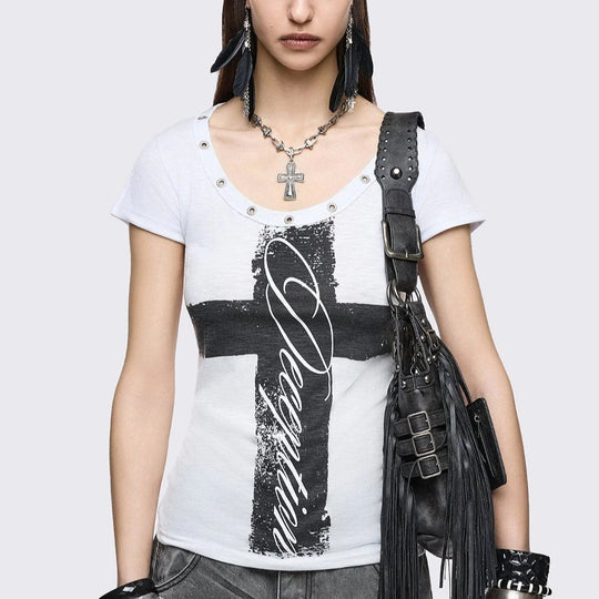 Damen Stylisches Shirt mit kreativem Grafikdesign EB