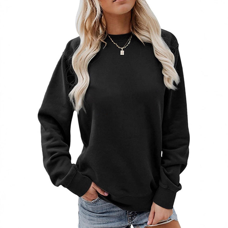 Damen nan lässiges Oversize Sweatshirt mit Rundhalsausschnitt und weichem Baumwollfleece EB