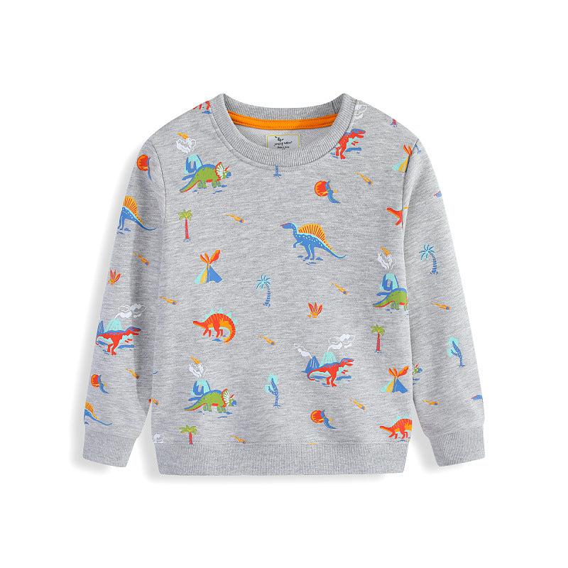 Kinder Sweatshirt mit buntem Dinosaurier-Motiv EB