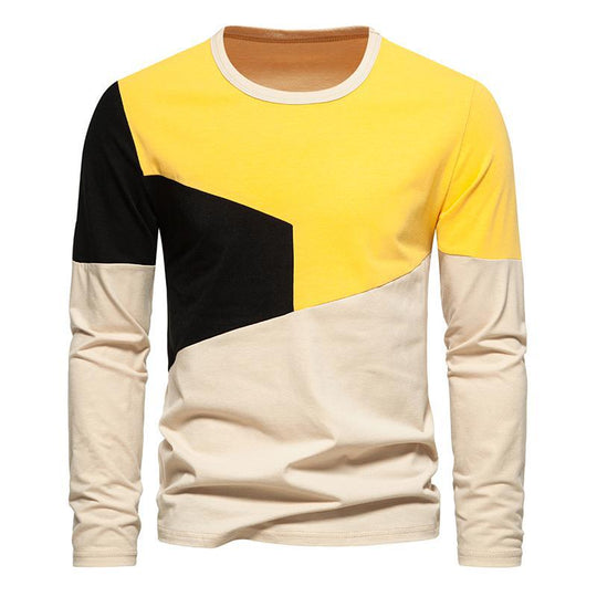 Herren Langarm T-Shirt mit modernem Farbblockdesign EB