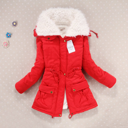 Damen lässige Steppjacke mit kuscheligem Innenfutter und verstellbarem Taillenzug EB