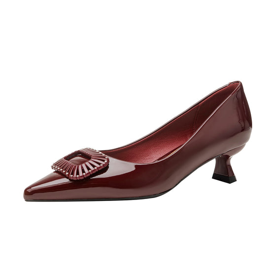 Damen elegante spitze Pumps mit modischem Schmuckdetail EB