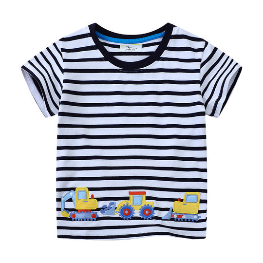 Jungen T-Shirt mit bezauberndem Baustellenfahrzeug-Design EB