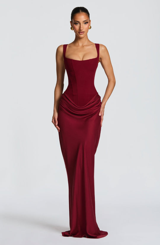 Damen Elegantes Maxikleid mit raffiniertem Drapierungseffekt EB