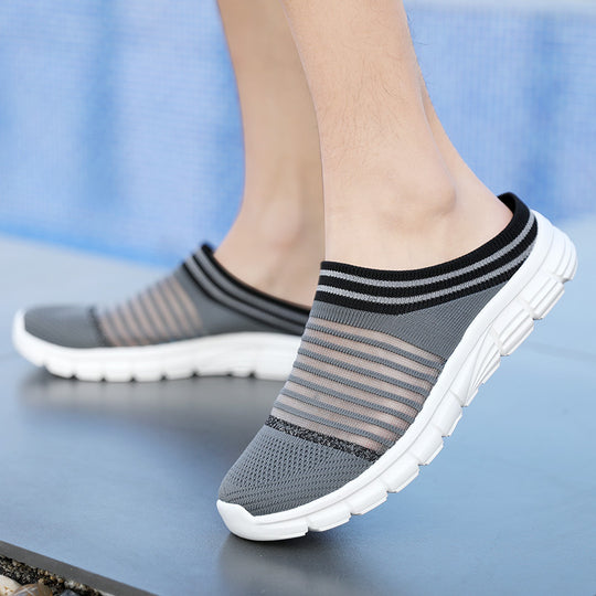 Damen Atmungsaktive Slip-On Sneakers mit elastischem Design und flexibler Sohle EB