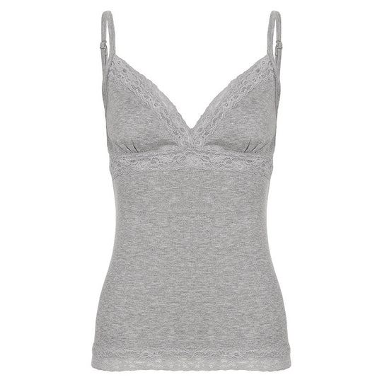 Damen Spaghetti-Trägertop mit raffiniertem Spitzenbesatz EB