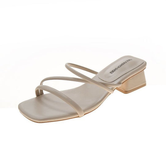 Damen elegante Riemchen-Sandaletten mit quadratischem Absatz EB