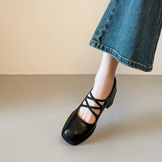 Damen Elegante Mary Jane Pumps mit modischen Riemchen EB