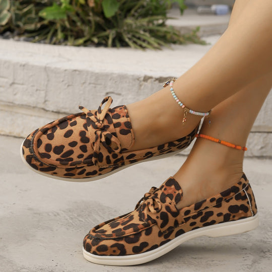 Damen Mokassins mit verspieltem Leopardenmuster EB